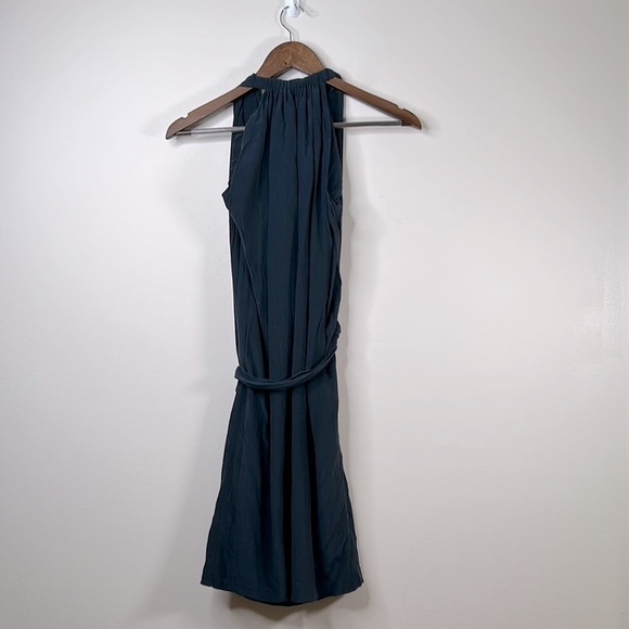 Silk Black Grecian Goddess Belted Dress XS - Picture 8 of 10